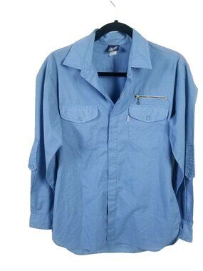 VINTAGE Levis Shirt MensMedium Long Sleeve Blue Button Western y2K Elvis 70s 80s